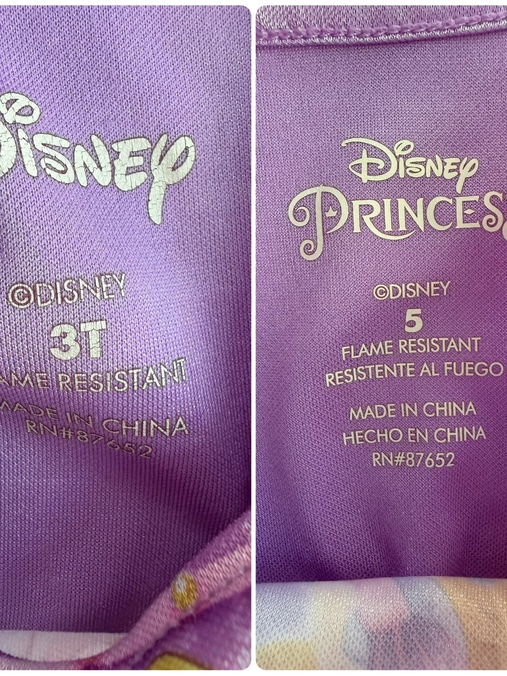 Disney Princess Rapunzel Tangled Dress Up Nightgown Set of 2 - Size 3T & 5T - Picture 5 of 16